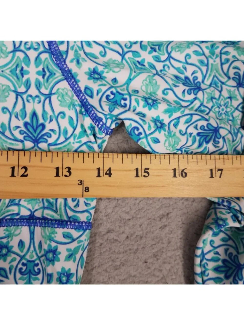 Cabana Life Rashgaurd Girl's Youth 14 Swim Paisley Floral Sun Protection Beach